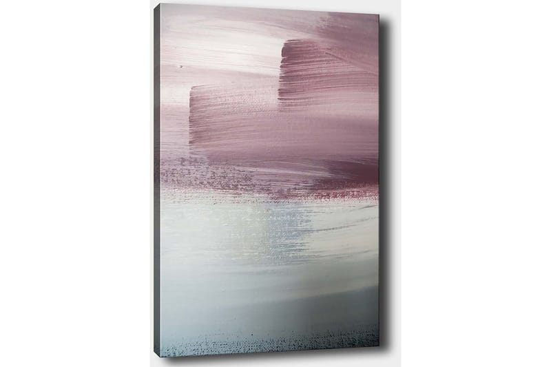 Canvastavla 70x100 cm - Abstrakt landskap med mjuka färgövergångar i rosa och blå nyanser - Rosa / Blå / Grå - Inredning & dekor - Tavlor & konst - Canvastavla