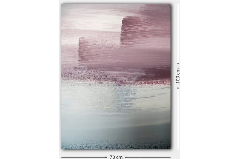 Canvastavla 70x100 cm - Abstrakt landskap med mjuka färgövergångar i rosa och blå nyanser - Rosa / Blå / Grå - Inredning & dekor - Tavlor & konst - Canvastavla