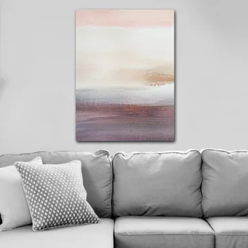 Canvastavla 70x100 cm - Abstrakt landskap med mjuka färgövergångar i pastelltoner - Ljusrosa / Beige / Lila - Inredning & dekor - Tavlor & konst - Canvastavla