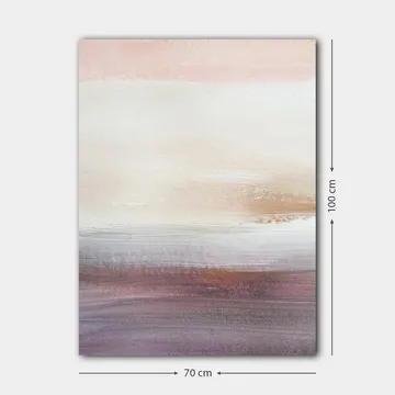 Canvastavla 70x100 cm - Abstrakt landskap med mjuka färgövergångar i pastelltoner - Ljusrosa / Beige / Lila - Inredning & dekor - Tavlor & konst - Canvastavla