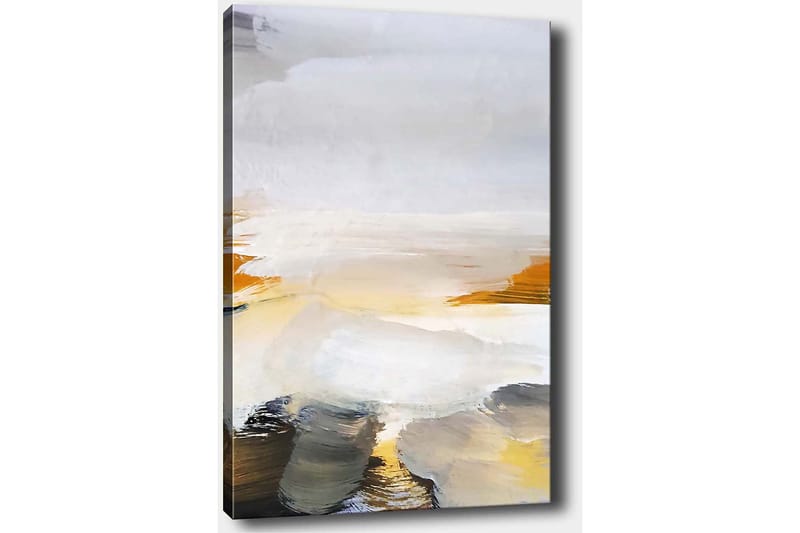 Canvastavla 70x100 cm - Abstrakt landskap med mjuka färgövergångar och ljusa toner - Grå / Vit / Gul - Inredning & dekor - Tavlor & konst - Canvastavla