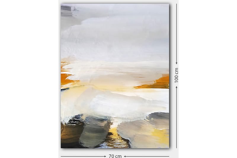 Canvastavla 70x100 cm - Abstrakt landskap med mjuka färgövergångar och ljusa toner - Grå / Vit / Gul - Inredning & dekor - Tavlor & konst - Canvastavla