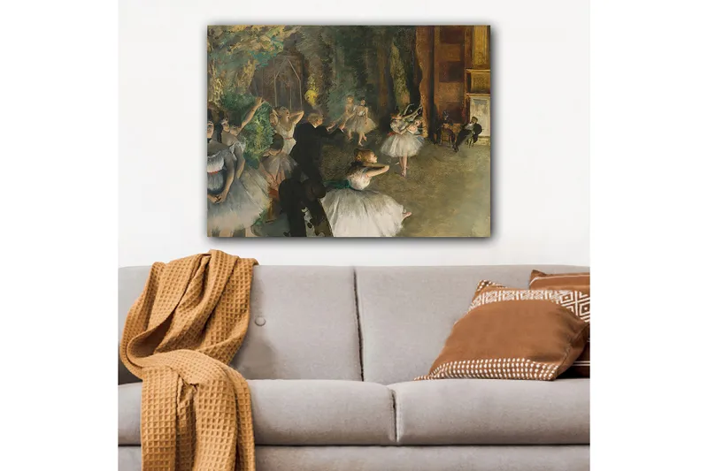 Canvastavla 70x100 cm - Balettföreställning med dansande ballerinas i fokus - Vit / Grön / Brun - Inredning & dekor - Tavlor & konst - Canvastavla