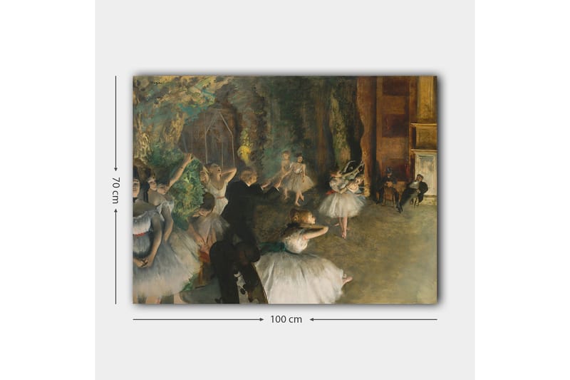 Canvastavla 70x100 cm - Balettföreställning med dansande ballerinas i fokus - Vit / Grön / Brun - Inredning & dekor - Tavlor & konst - Canvastavla