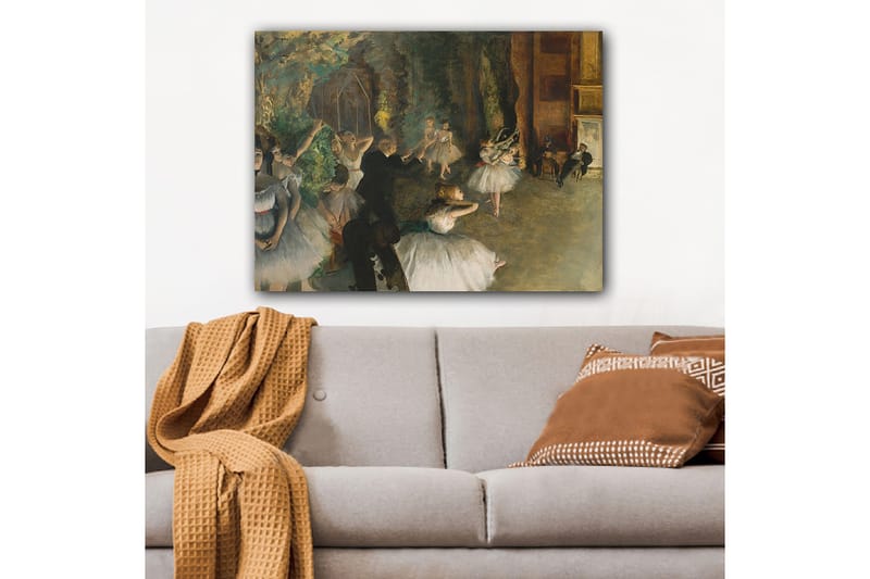 Canvastavla 70x100 cm - Balettföreställning med dansande ballerinas i fokus - Vit / Grön / Brun - Inredning & dekor - Tavlor & konst - Canvastavla