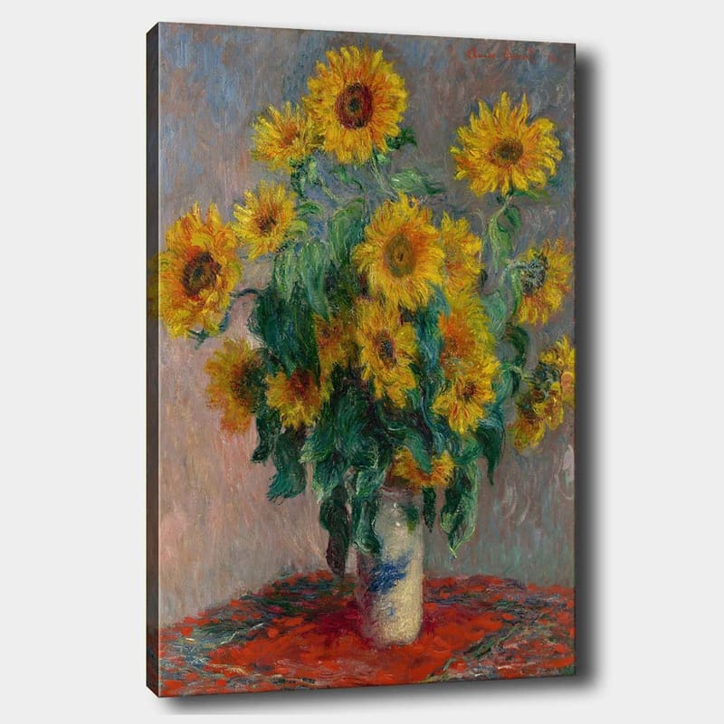 Canvastavla 70x100 cm - Bukett med solrosor i en vas - Gult / Grönt / Rött - Inredning & dekor - Tavlor & konst - Canvastavla