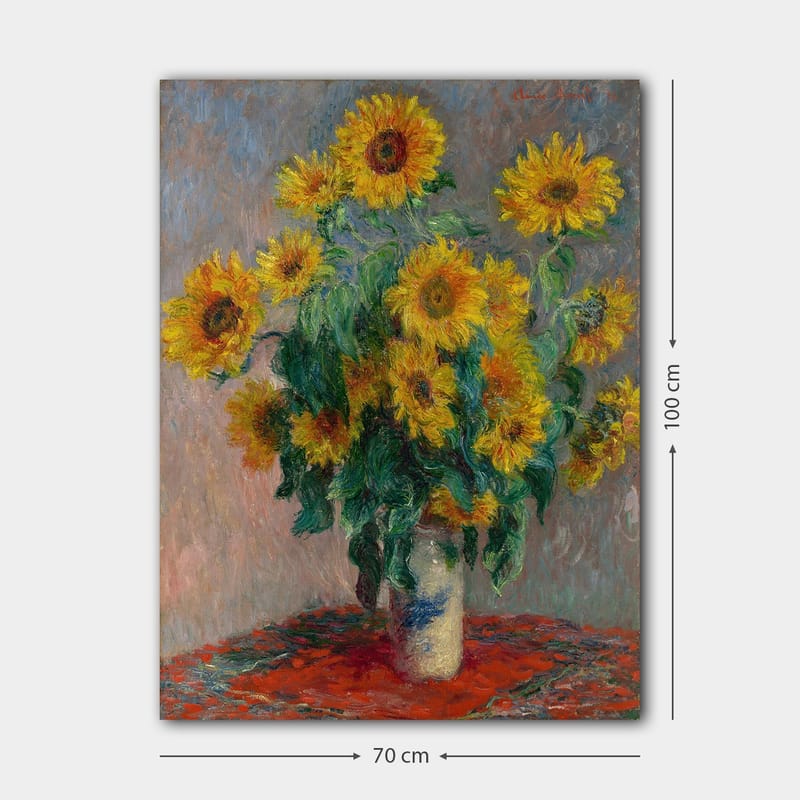 Canvastavla 70x100 cm - Bukett med solrosor i en vas - Gult / Grönt / Rött - Inredning & dekor - Tavlor & konst - Canvastavla