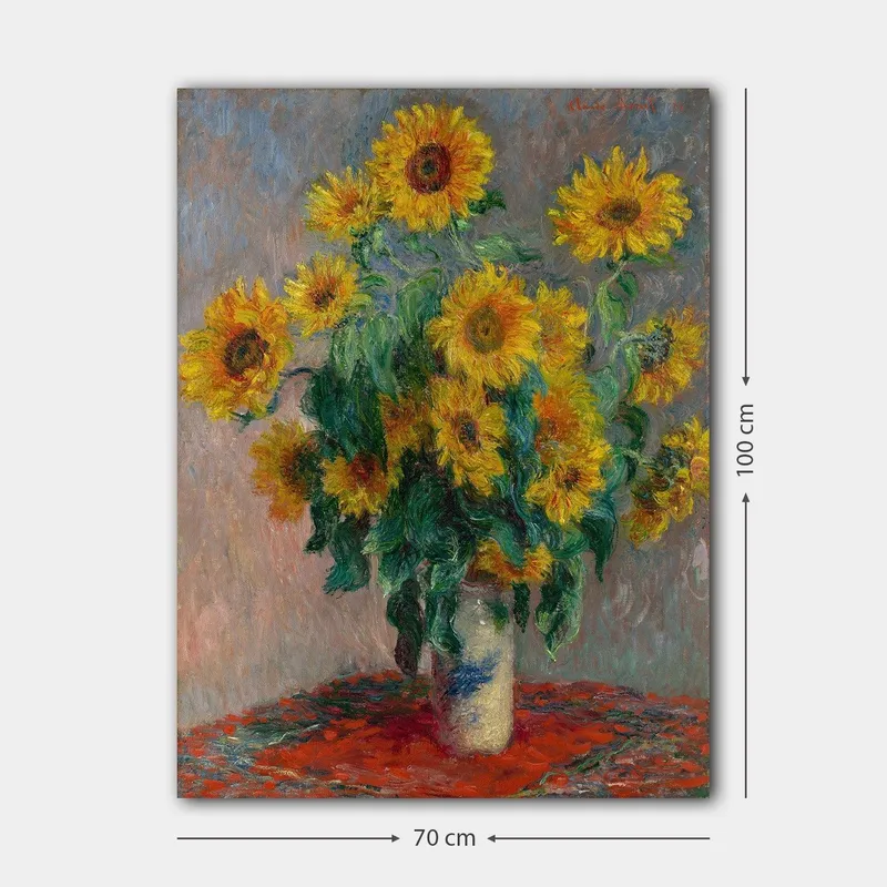 Canvastavla 70x100 cm - Bukett med solrosor i en vas - Gult / Grönt / Rött - Inredning & dekor - Tavlor & konst - Canvastavla