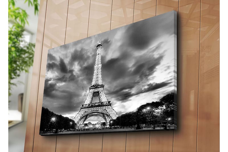 Canvastavla 70x100 cm - Eiffeltornet i en dramatisk svartvit komposition - Svart / Vitt / Grått - Inredning & dekor - Tavlor & konst - Canvastavla