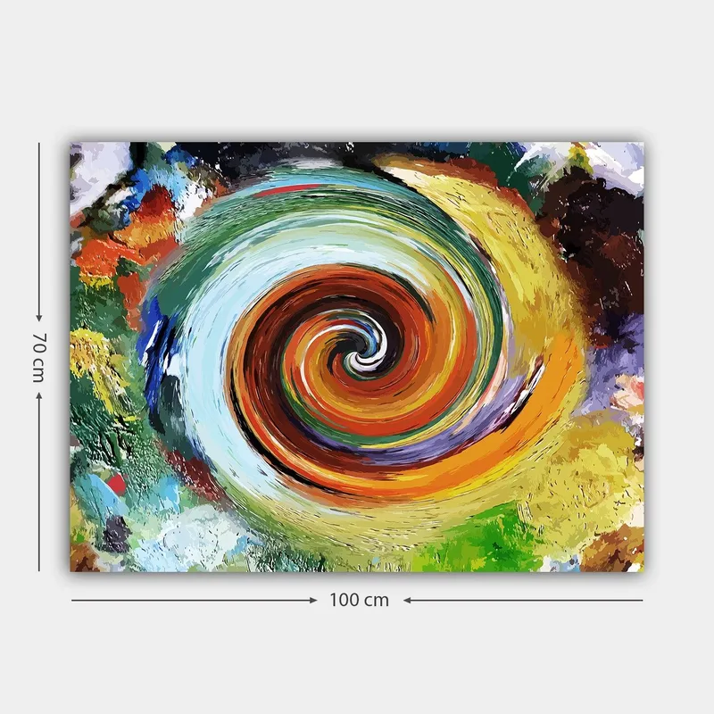 Canvastavla 70x100 cm - Färgglad virvel som skapar en känsla av rörelse och dynamik - Grön / Orange / Röd - Inredning & dekor - Tavlor & konst - Canvastavla