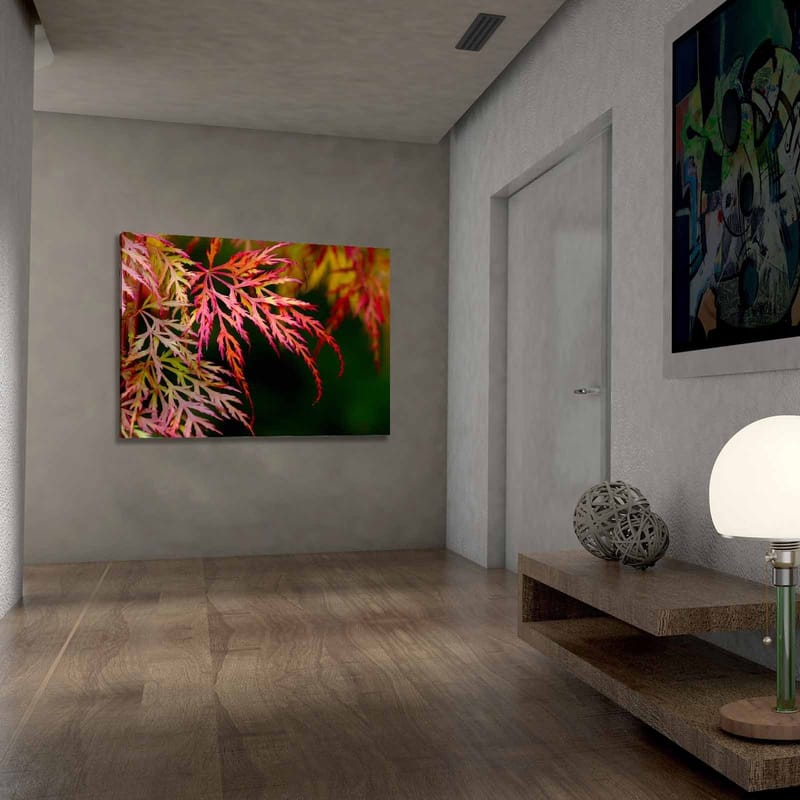 Canvastavla 70x100 cm - Färgglada lönnlöv i olika nyanser av rött och rosa - Röd / Rosa / Grön - Inredning & dekor - Tavlor & konst - Canvastavla