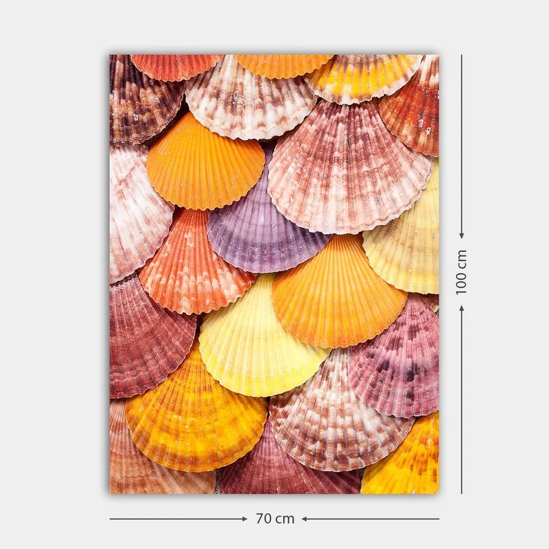 Canvastavla 70x100 cm - Färgglada snäckskal i ett vackert mönster - Orange / Lila / Rosa - Inredning & dekor - Tavlor & konst - Canvastavla