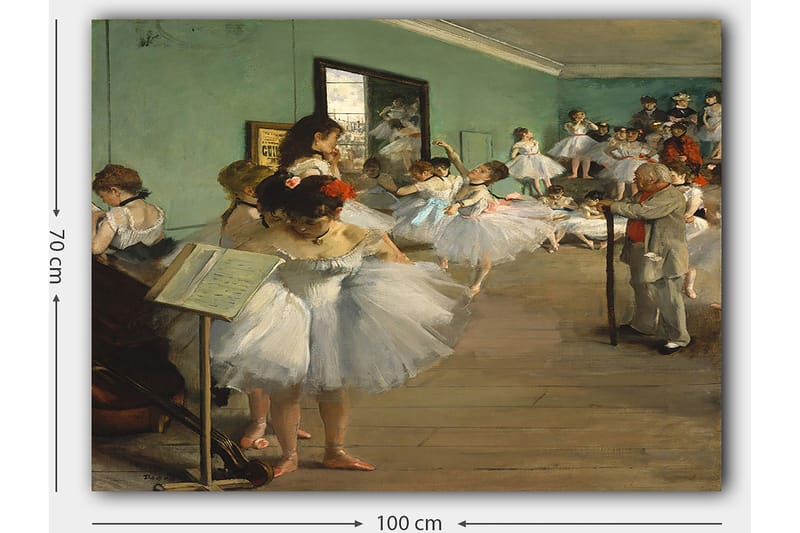 Canvastavla 70x100 cm - Grupp ballerinaer som övar i en danssal - Vit / Ljusblå / Grön - Inredning & dekor - Tavlor & konst - Canvastavla