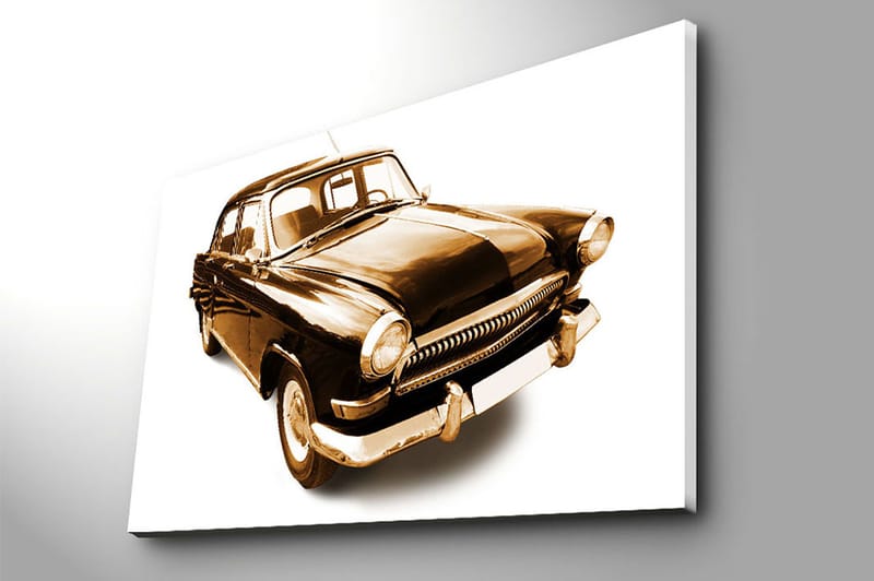 Canvastavla 70x100 cm - Klassisk bil i svart och guldtoner - Svart / Guld - Inredning & dekor - Tavlor & konst - Canvastavla