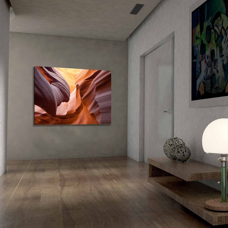 Canvastavla 70x100 cm - Majestätisk canyon med mjukt formade klippor i varma jordtoner - Orange / Rödbrun / Lila - Inredning & dekor - Tavlor & konst - Canvastavla