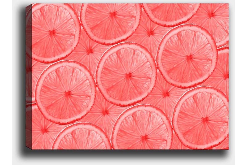 Canvastavla 70x100 cm - Mönster av skivor av citrusfrukter i ljusa nyanser - Ljusrosa / Korall - Inredning & dekor - Tavlor & konst - Canvastavla