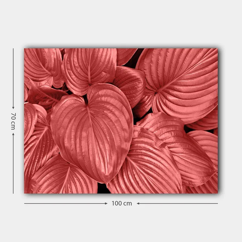 Canvastavla 70x100 cm - Närbild av stiliga, röda blad med tydliga ådringar - Röd / Svart - Inredning & dekor - Tavlor & konst - Canvastavla