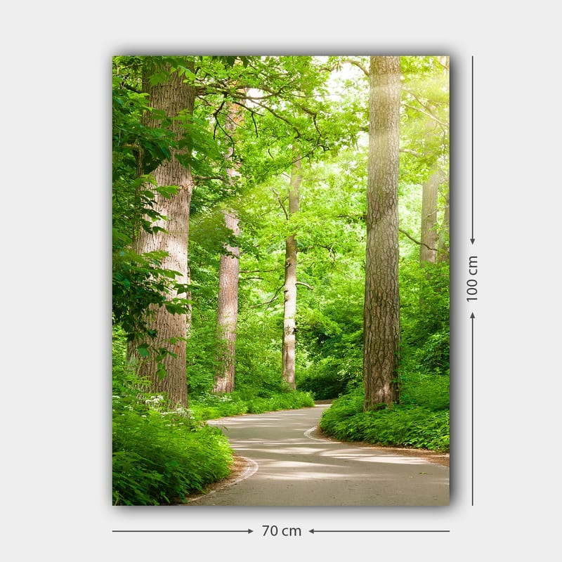 Canvastavla 70x100 cm - Slingrande väg genom en grönskande skog - Grön / Brun - Inredning & dekor - Tavlor & konst - Canvastavla