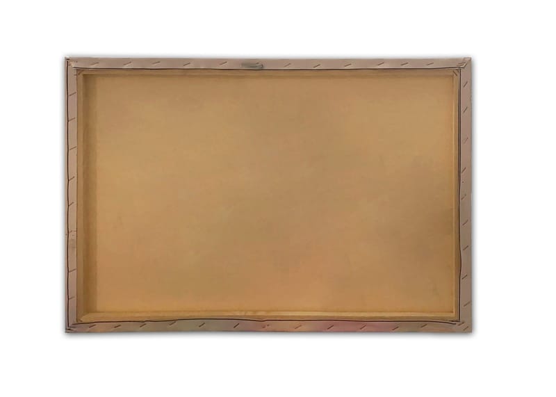 Canvastavla 70x100 cm - Snötäckt skogsgång omgiven av höga, rödbruna tallar - Rödbrun / Vit / Grön - Inredning & dekor - Tavlor & konst - Canvastavla