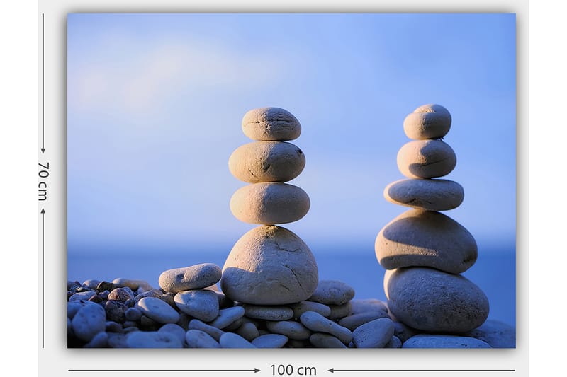 Canvastavla 70x100 cm - Stabila stenar i en harmonisk balans - Ljusgrå / Beige / Blå - Inredning & dekor - Tavlor & konst - Canvastavla
