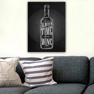 Canvastavla 70x100 cm - Stiliserad vinflaska med texten There's always time for wine i en modern design - Svart / Vit - Inredning & dekor - Tavlor & konst - Canvastavla