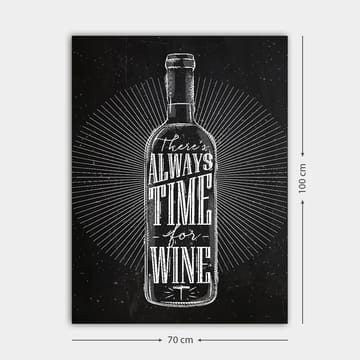 Canvastavla 70x100 cm - Stiliserad vinflaska med texten There's always time for wine i en modern design - Svart / Vit - Inredning & dekor - Tavlor & konst - Canvastavla