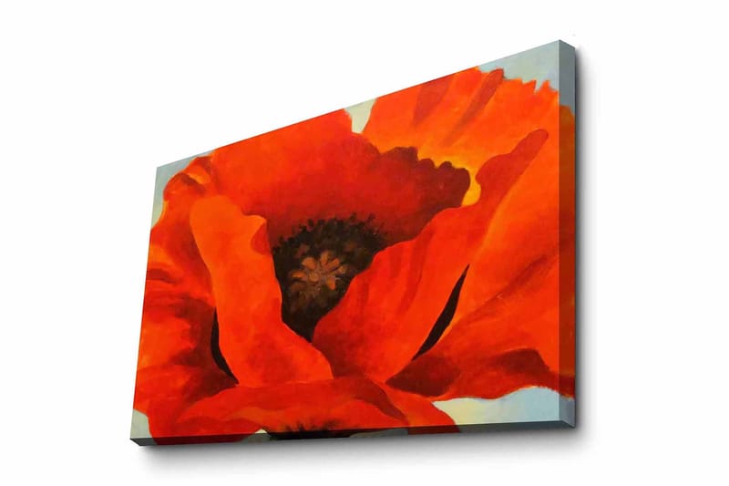 Canvastavla 70x100 cm - Stor, färgstark vallmo med intensiva röda och orangea toner - Röd / Orange - Inredning & dekor - Tavlor & konst - Canvastavla