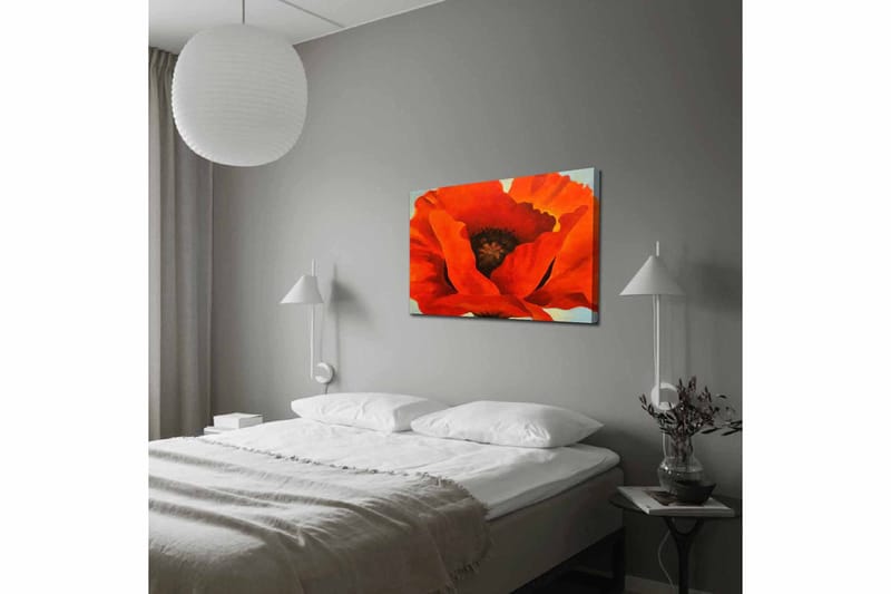 Canvastavla 70x100 cm - Stor, färgstark vallmo med intensiva röda och orangea toner - Röd / Orange - Inredning & dekor - Tavlor & konst - Canvastavla