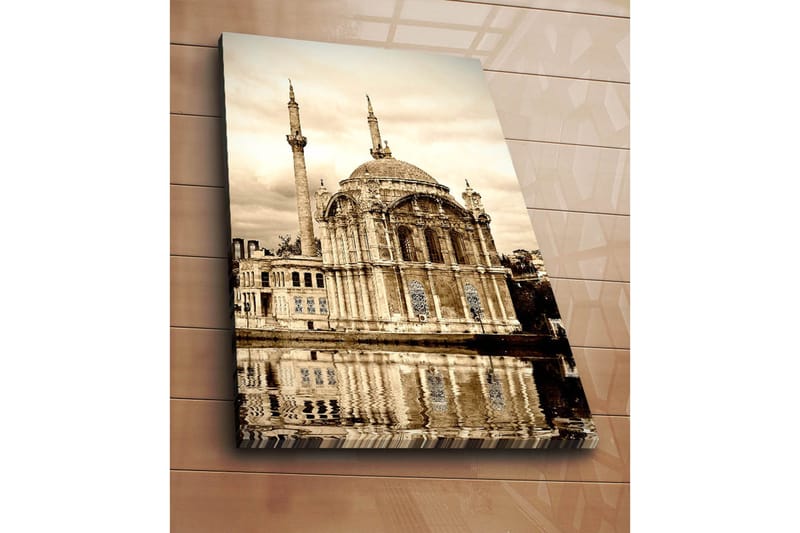 Canvastavla 70x100 cm - Storslagen moské med kupol och minareter speglad i vattnet - Beige / Brunt / Svart - Inredning & dekor - Tavlor & konst - Canvastavla