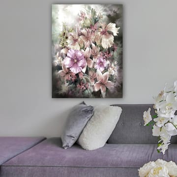 Canvastavla 70x100 cm - Vacker bukett av blommor i mjuka pastellfärger - Lila / Rosa / Grön - Inredning & dekor - Tavlor & konst - Canvastavla