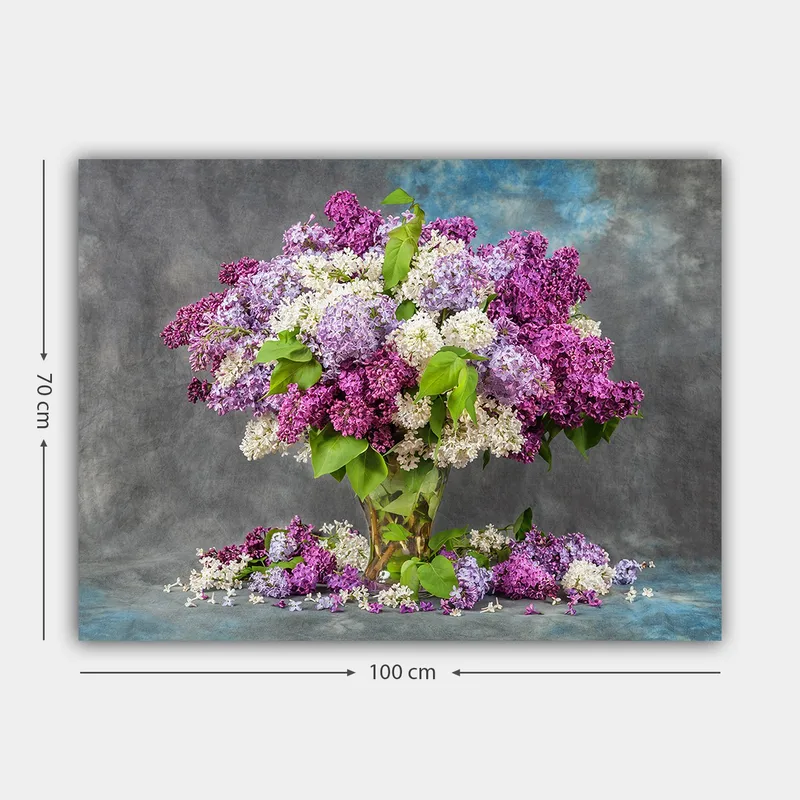Canvastavla 70x100 cm - Vacker bukett av syrener i olika nyanser av lila och vitt - Lila / Vit / Grön - Inredning & dekor - Tavlor & konst - Canvastavla