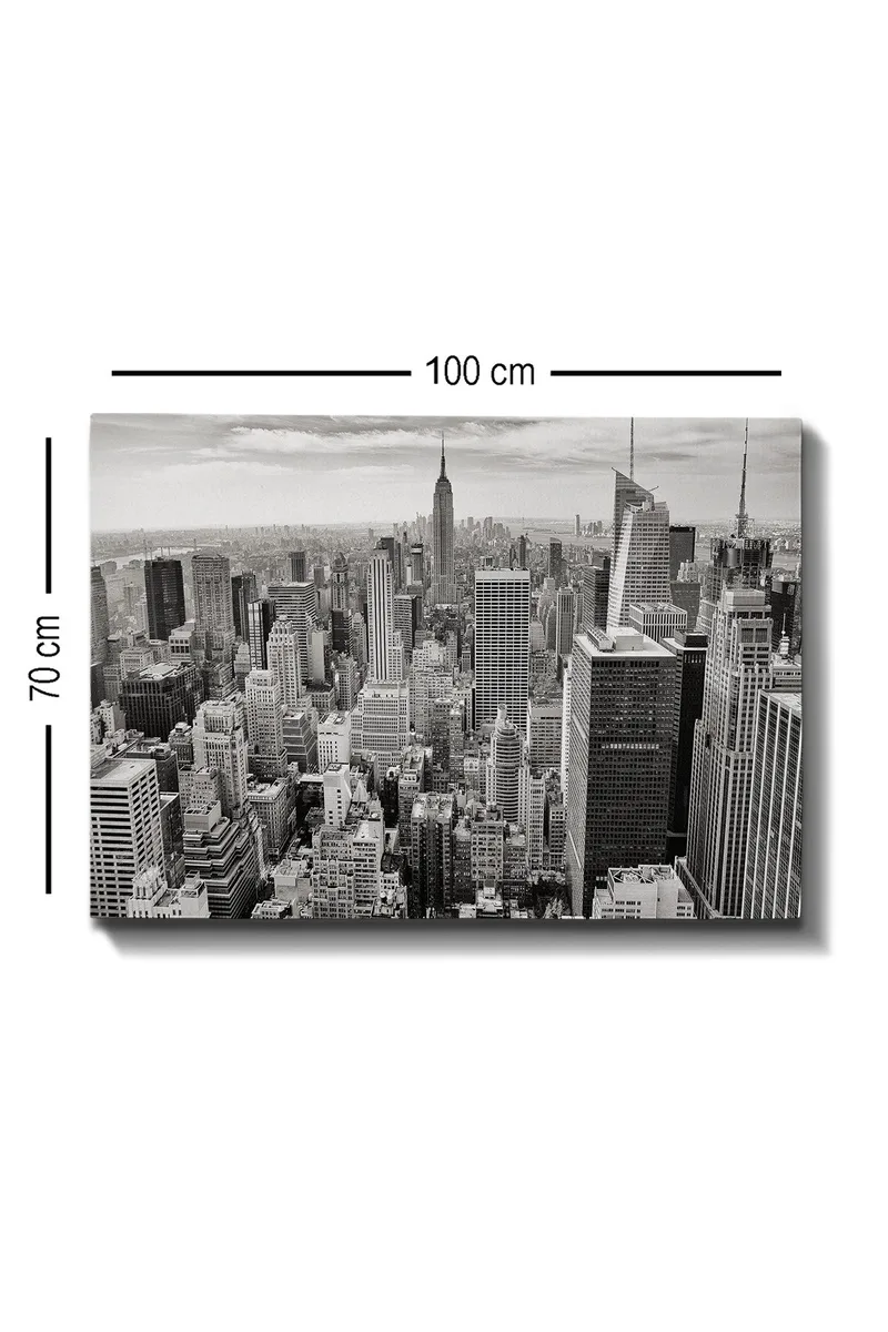 Canvastavla 70x100 cm - Panoramavy av New Yorks skyline i svartvitt - Svart / Vitt / Grått - Inredning & dekor - Tavlor & konst - Canvastavla