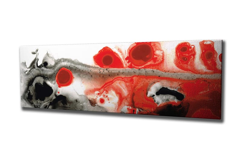 Canvastavla 80x30 cm - Abstrakt komposition med röda och svarta former - Röd / Svart / Vit - Inredning & dekor - Tavlor & konst - Canvastavla