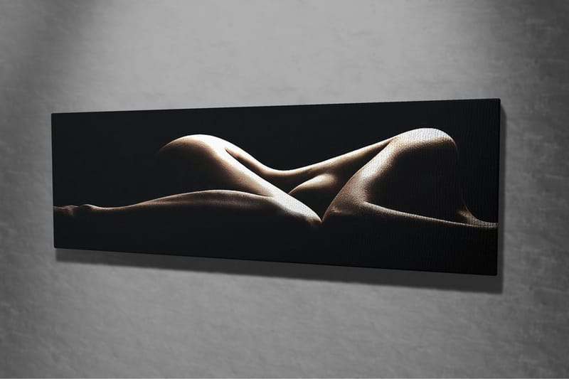 Canvastavla 80x30 cm - Sensuell komposition av nakna kroppar i mjuka former - Beige / Svart - Inredning & dekor - Tavlor & konst - Canvastavla