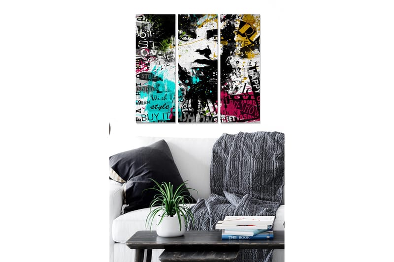 Canvastavla Abstract 3-pack Flerfärgad - 20x50 cm - Inredning & dekor - Tavlor & konst - Canvastavla
