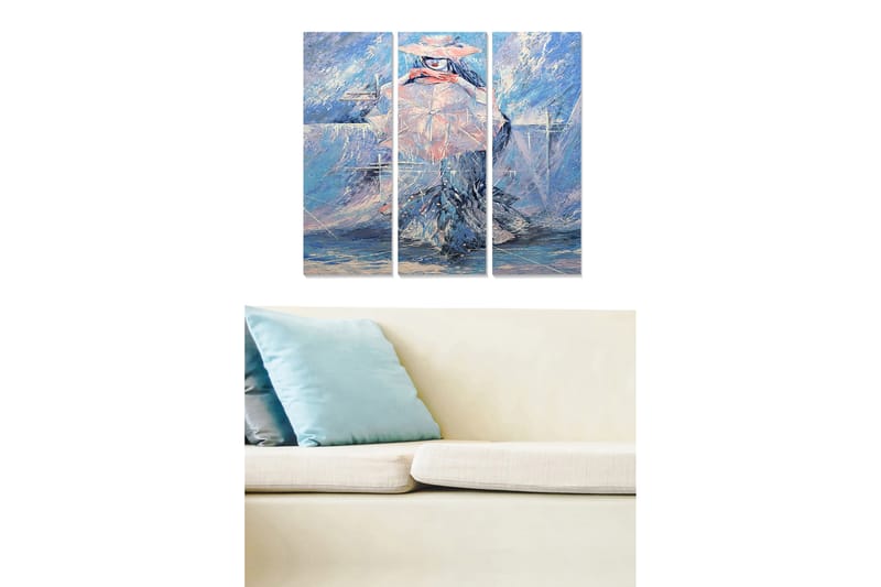 CANVASTAVLA Abstract 3-pack Flerfärgad 20x50 cm - Inredning & dekor - Tavlor & konst - Canvastavla