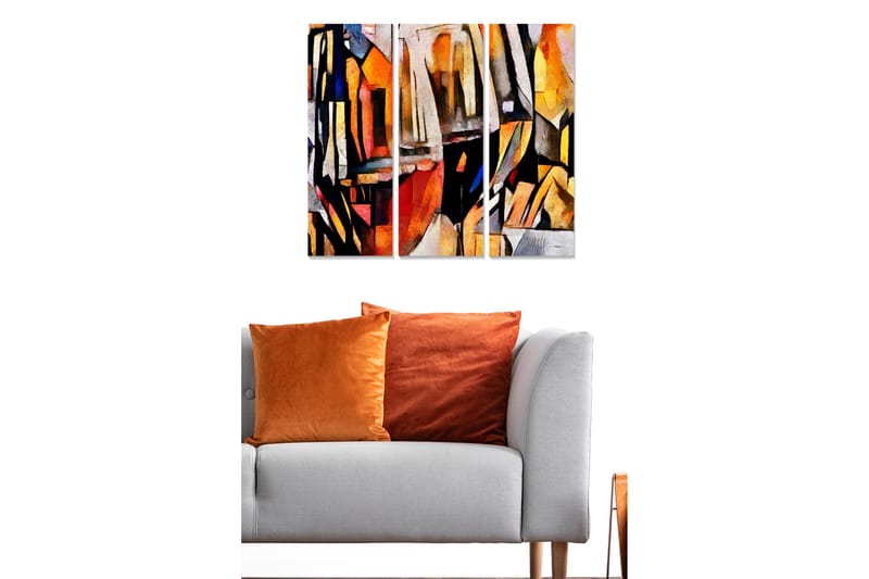 CANVASTAVLA Abstract 3-pack Flerfärgad 20x50 cm - Inredning & dekor - Tavlor & konst - Canvastavla