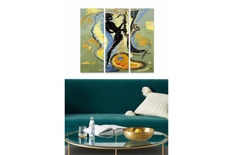 CANVASTAVLA Abstract 3-pack Flerfärgad 20x50 cm - Inredning & dekor - Tavlor & konst - Canvastavla