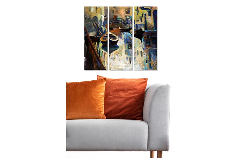 CANVASTAVLA Abstract 3-pack Flerfärgad 20x50 cm - Inredning & dekor - Tavlor & konst - Canvastavla