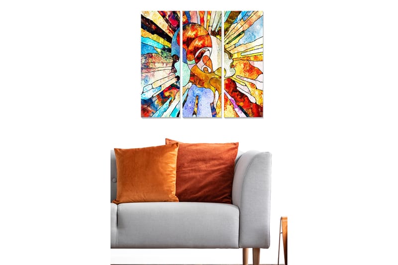 CANVASTAVLA Abstract 3-pack Flerfärgad 20x50 cm - Inredning & dekor - Tavlor & konst - Canvastavla