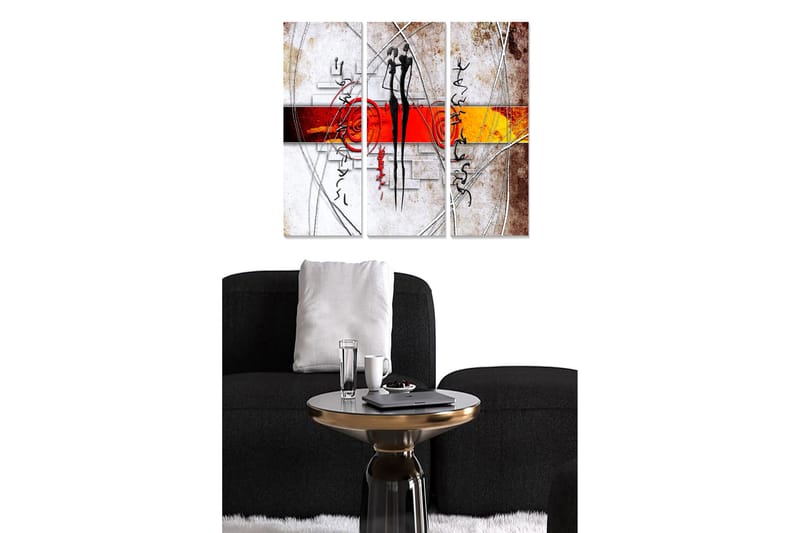 CANVASTAVLA Abstract 3-pack Flerfärgad 20x50 cm - Inredning & dekor - Tavlor & konst - Canvastavla