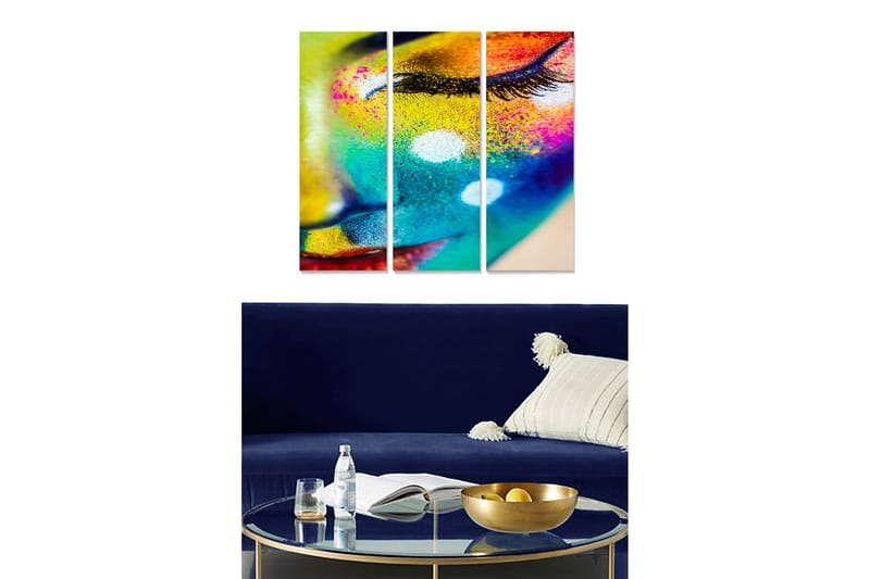 CANVASTAVLA Abstract 3-pack Flerfärgad 20x50 cm - Inredning & dekor - Tavlor & konst - Canvastavla