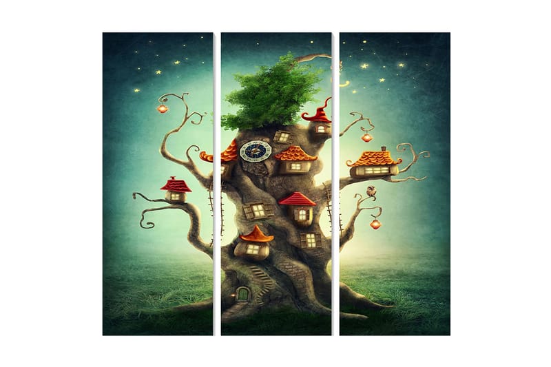 CANVASTAVLA Abstract 3-pack Flerfärgad 20x50 cm - Inredning & dekor - Tavlor & konst - Canvastavla
