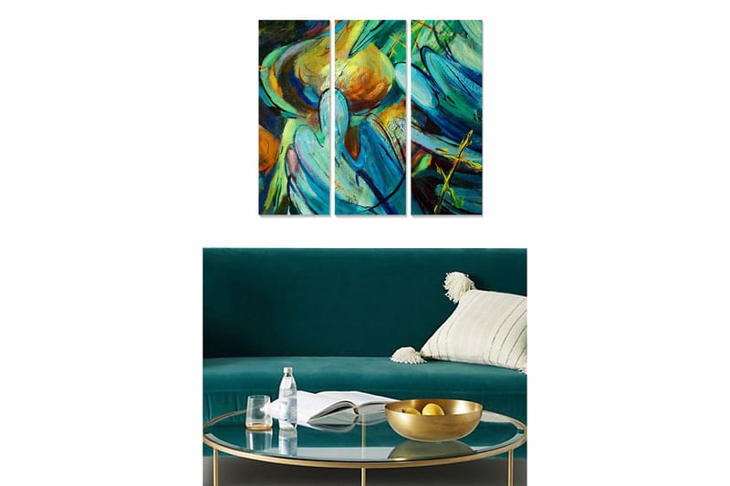 CANVASTAVLA Abstract 3-pack Flerfärgad 20x50 cm - Inredning & dekor - Tavlor & konst - Canvastavla