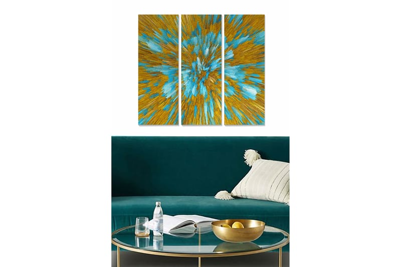 CANVASTAVLA Abstract 3-pack Flerfärgad 20x50 cm - Inredning & dekor - Tavlor & konst - Canvastavla