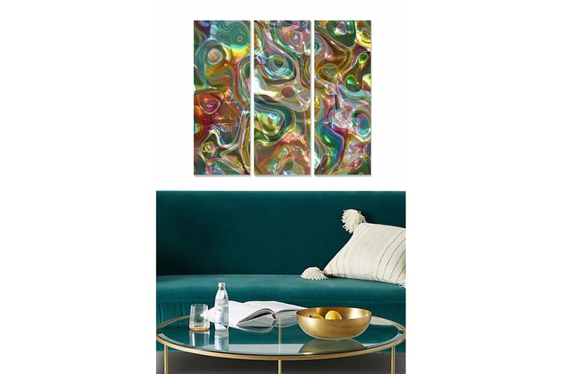 CANVASTAVLA Abstract 3-pack Flerfärgad 20x50 cm - Inredning & dekor - Tavlor & konst - Canvastavla