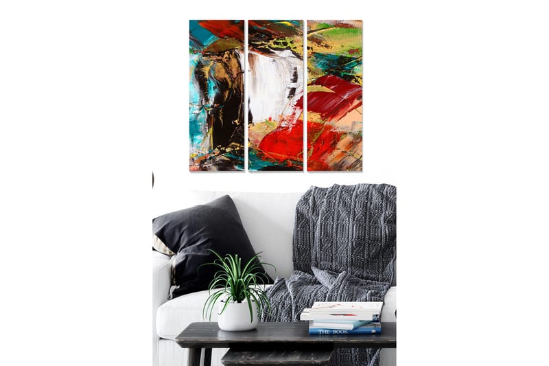 CANVASTAVLA Abstract 3-pack Flerfärgad 20x50 cm - Inredning & dekor - Tavlor & konst - Canvastavla