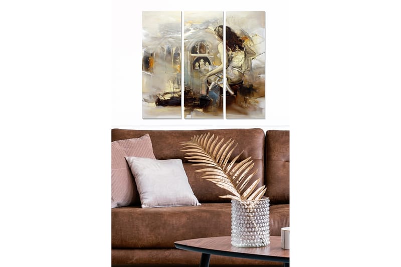 CANVASTAVLA Abstract 3-pack Flerfärgad 20x50 cm - Inredning & dekor - Tavlor & konst - Canvastavla