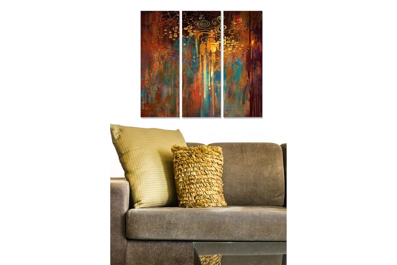 CANVASTAVLA Abstract 3-pack Flerfärgad 20x50 cm - Inredning & dekor - Tavlor & konst - Canvastavla