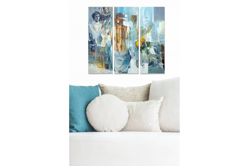 CANVASTAVLA Abstract 3-pack Flerfärgad 20x50 cm - Inredning & dekor - Tavlor & konst - Canvastavla